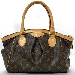 LOUIS VUITTON Handbag Tivoli PM Brown Monogram M40143 Canvas Tanned Leather VI1078 Tote Bag Gathered