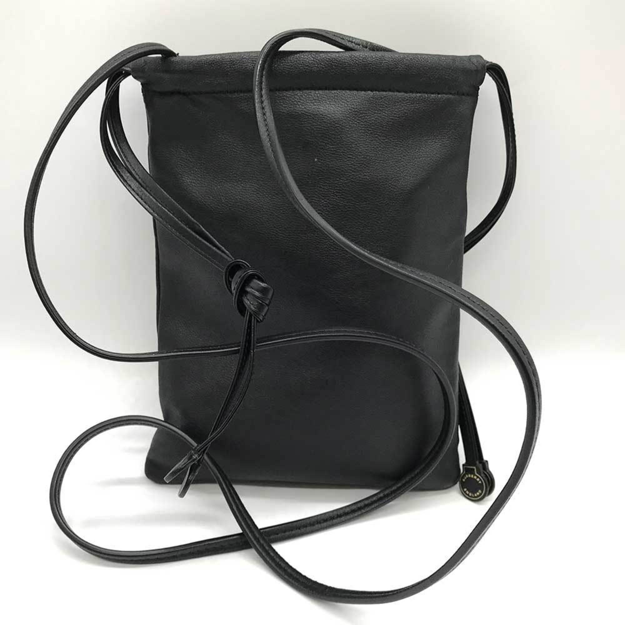 burberry pochette shoulder bag black leather ladies
