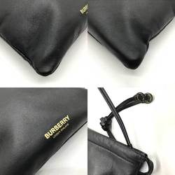 burberry pochette shoulder bag black leather ladies