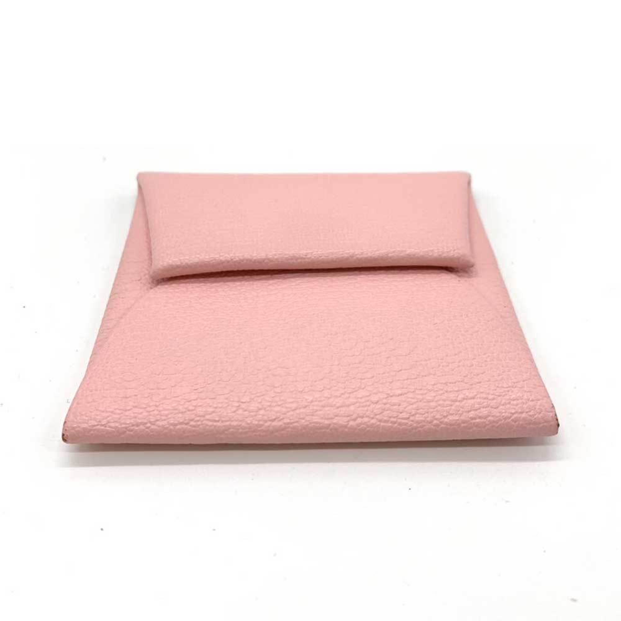 Hermes Wallet Bastia Rose Sakura Baby Pink Coin Case Purse Square Ladies Chevre Leather HERMES