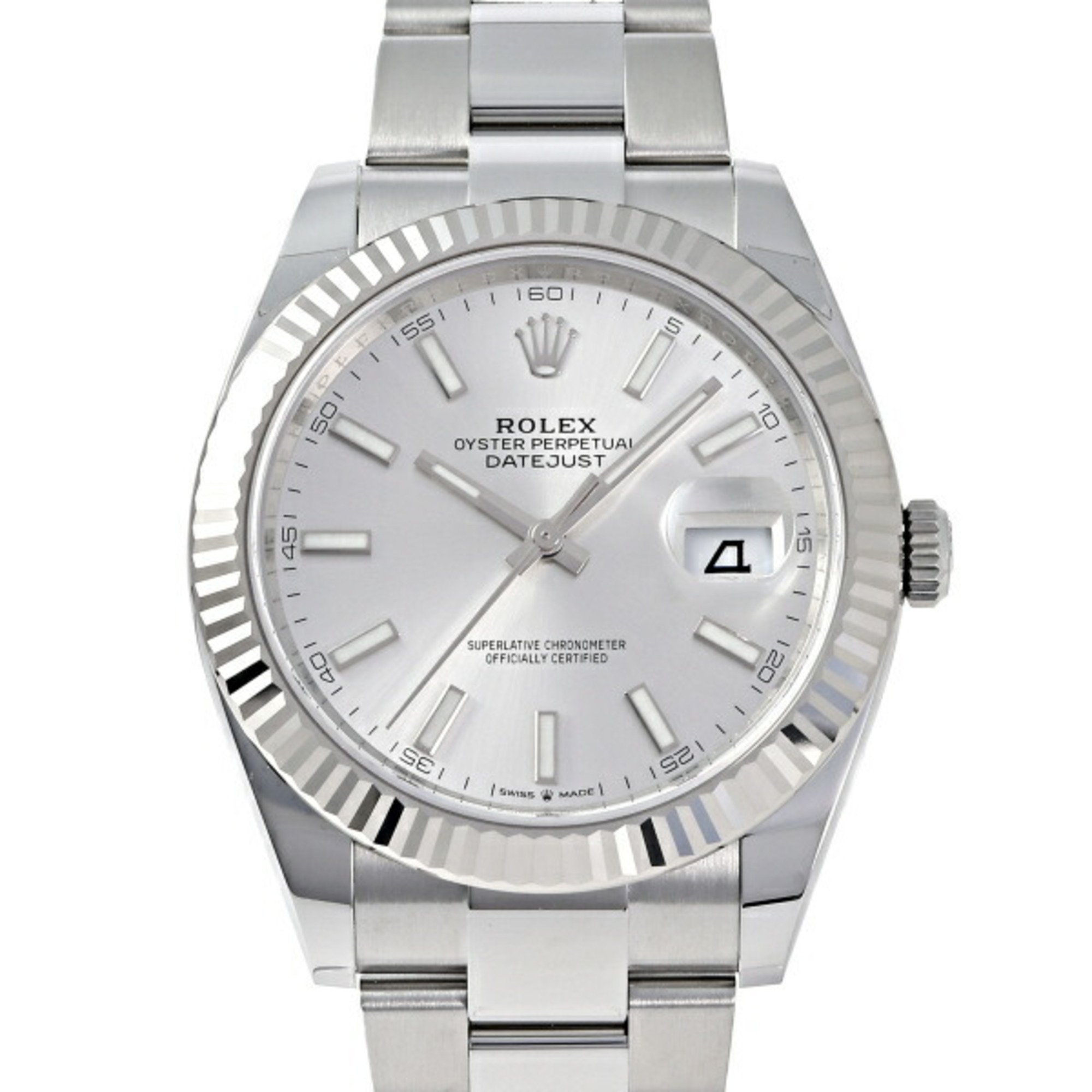 Rolex Datejust 41 126334 Silver/Bar Dial Watch Men's