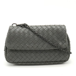 BOTTEGA VENETA Intrecciato Shoulder Bag Chain Pochette Clutch Leather Gray 310774