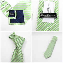 Salvatore Ferragamo Silk Tie Striped Pattern Men's