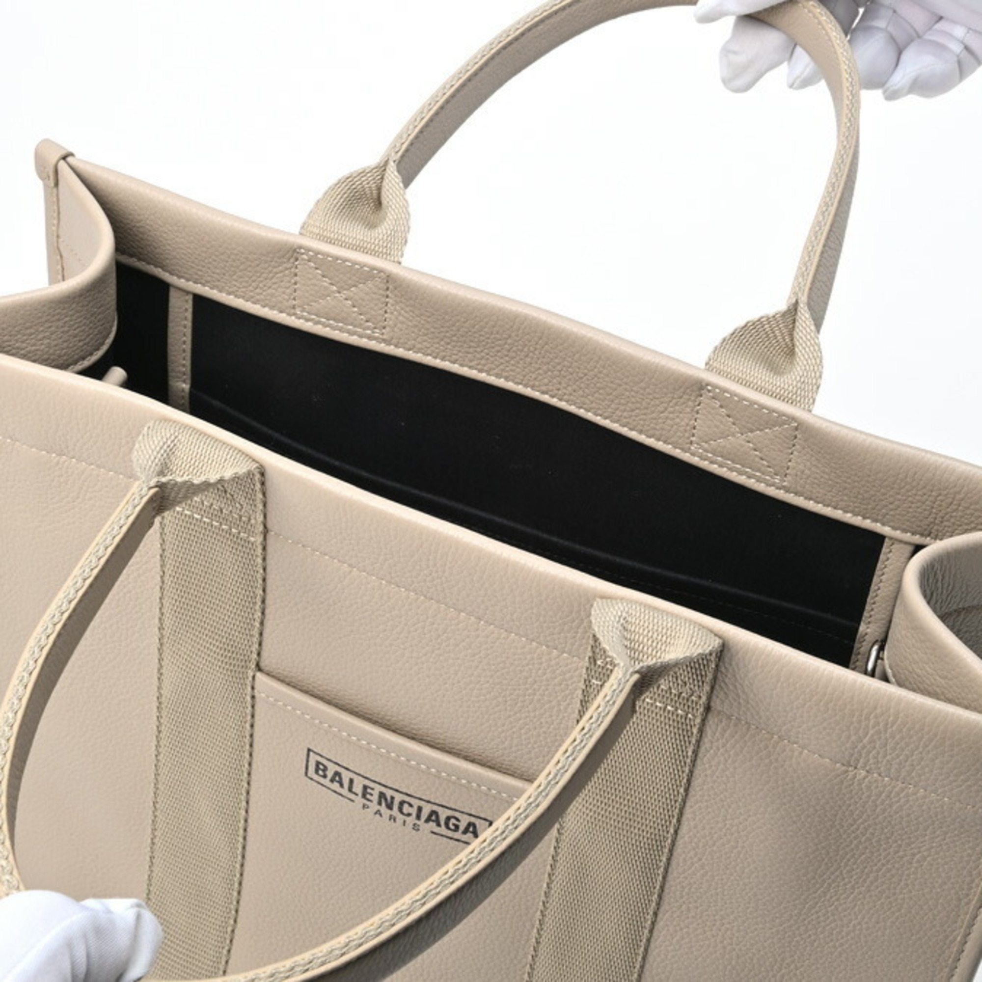 Balenciaga Hardware Tote Bag 671400 Leather Beige