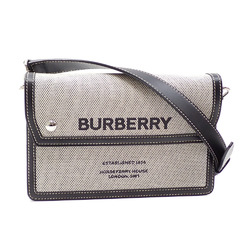 Burberry Shoulder Bag Horseferry Print Crossbody Women's Black Canvas Leather 6046506 A6046507