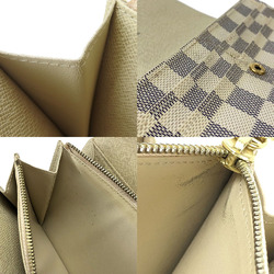 LOUIS VUITTON Bifold Long Wallet Portefeuille Sara N61735 Damier Azur Leather Checkered Pattern Accessories Women's LV long wallet pvc