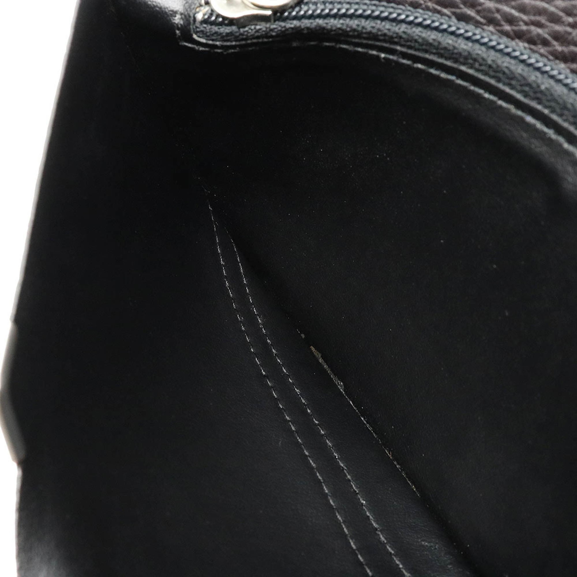 Cartier Saddle Stitch Bifold Long Wallet Calf Leather Black