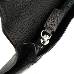 Cartier Saddle Stitch Bifold Long Wallet Calf Leather Black
