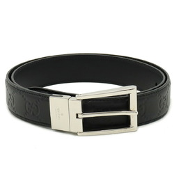 GUCCI Gucci Guccisima GG Belt Reversible Square Buckle Leather Black #85 523306
