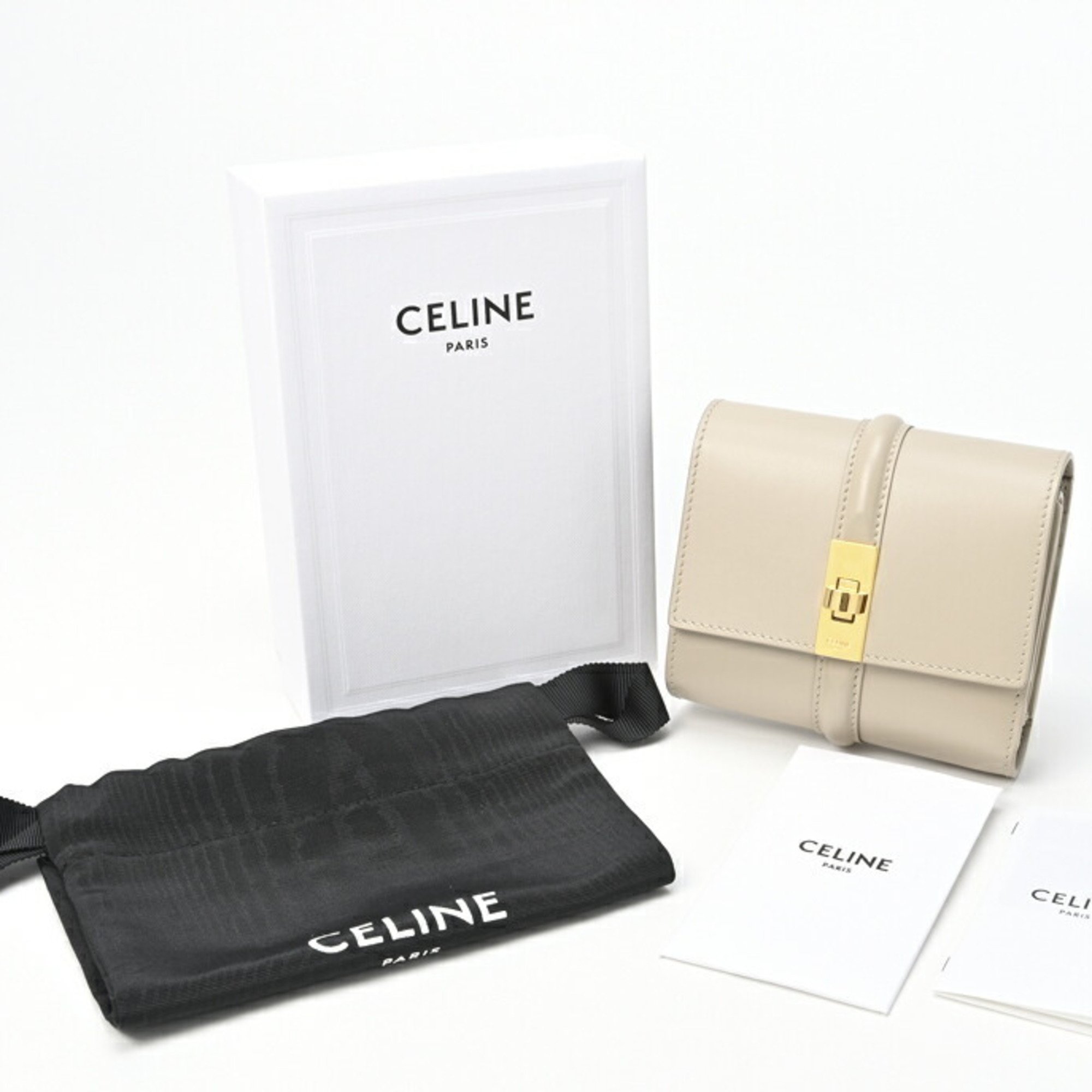 Celine Small Trifold Wallet 16 (Saise) 10F52 Beige