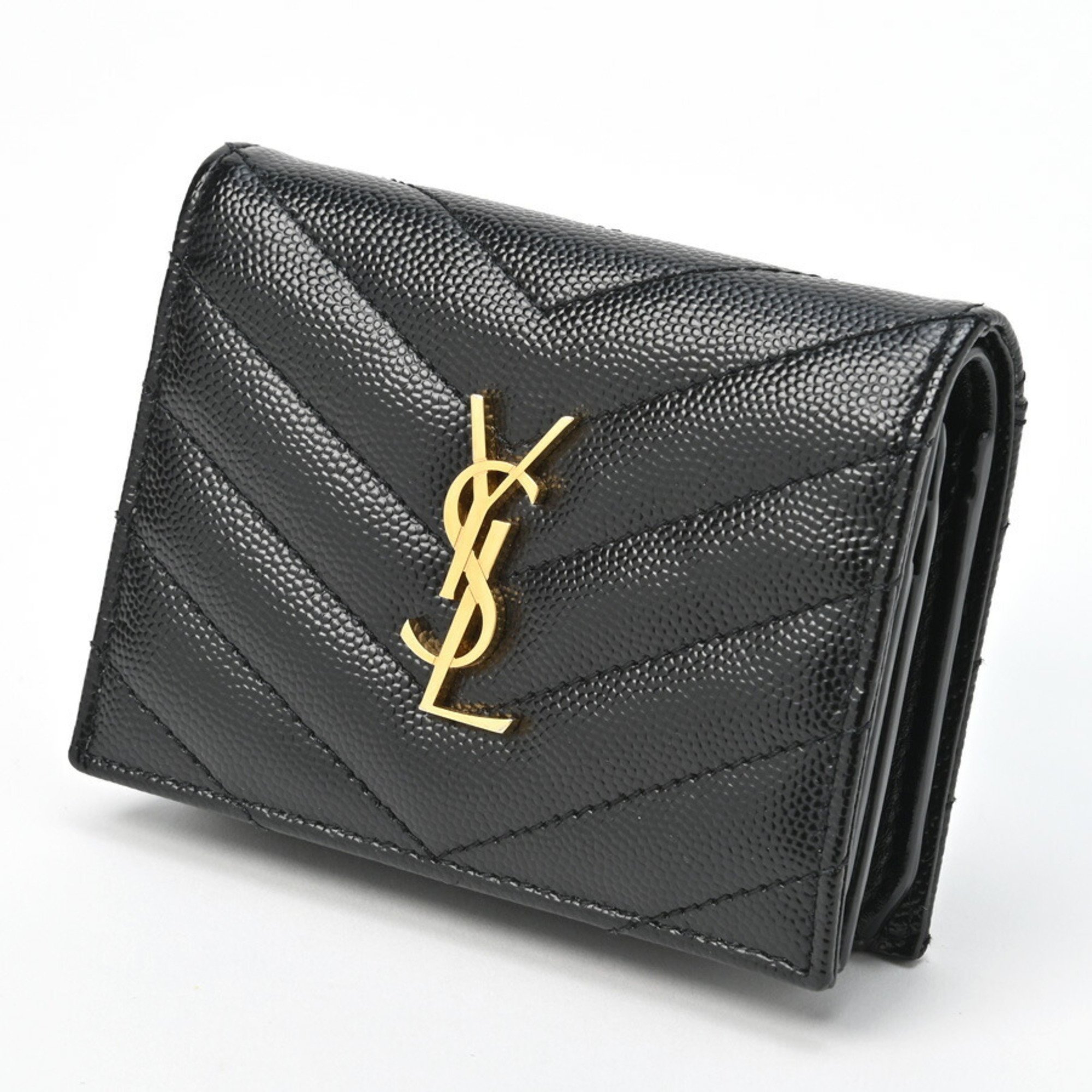 Saint Laurent Monogram Wallet 668290 Grained Poudre Embossed Leather