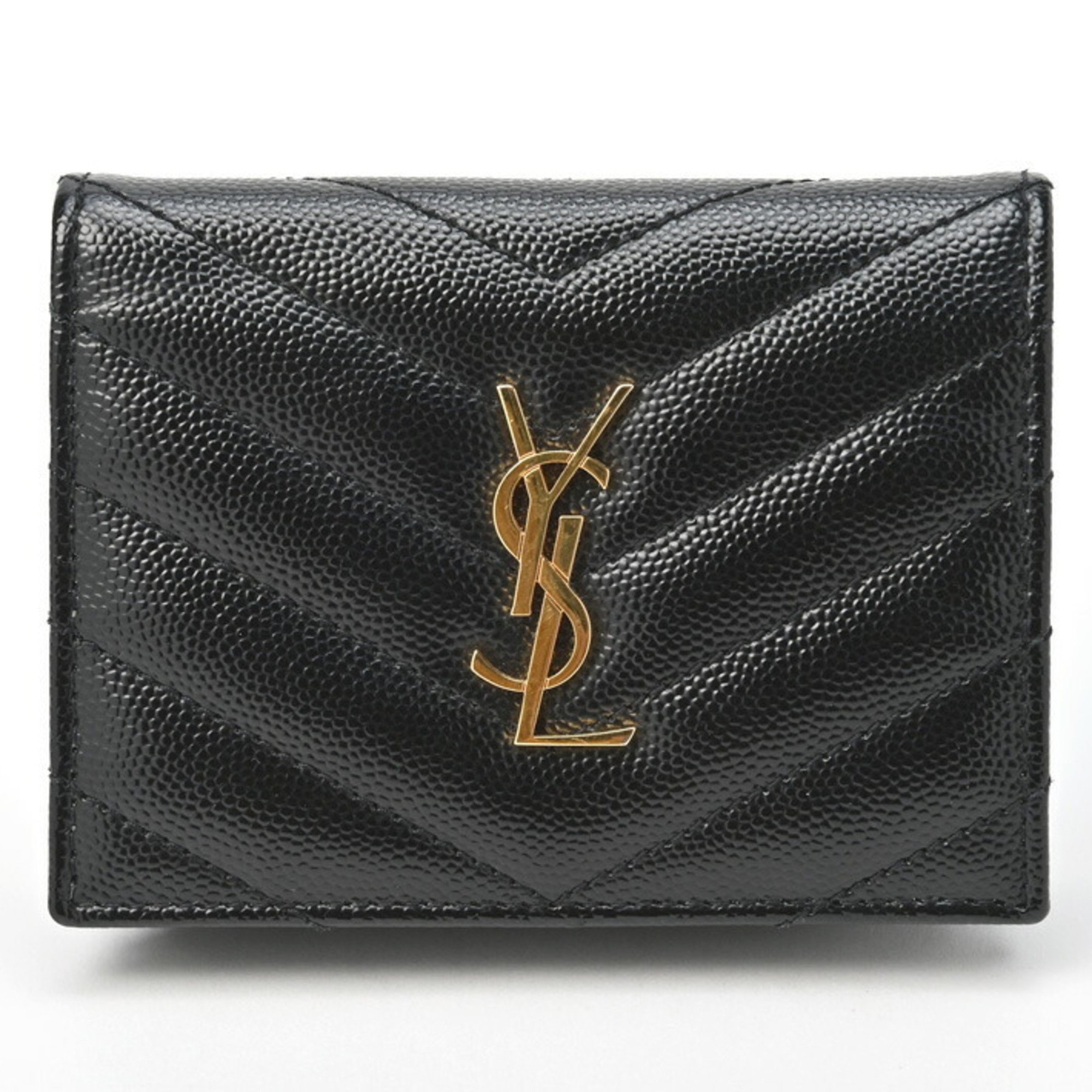 Saint Laurent Monogram Wallet 668290 Grained Poudre Embossed Leather