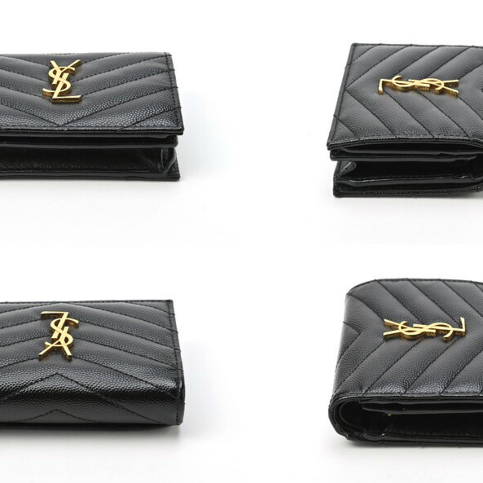 Saint Laurent Monogram Wallet 668290 Grained Poudre Embossed Leather