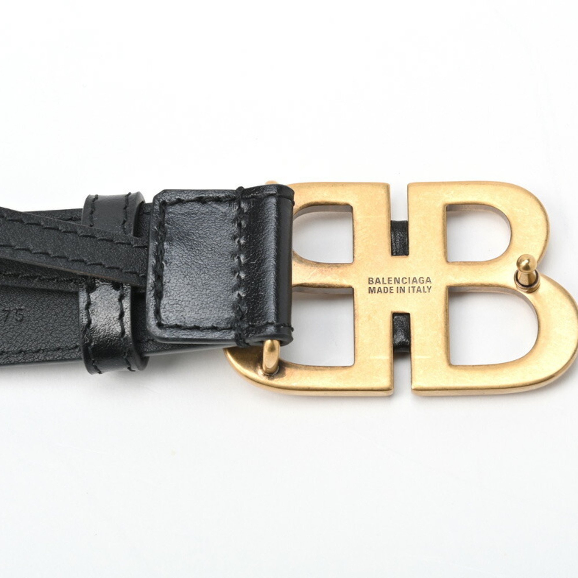 Balenciaga x Gucci Hacker Project BB Belt 680456 Black/Gold # 75