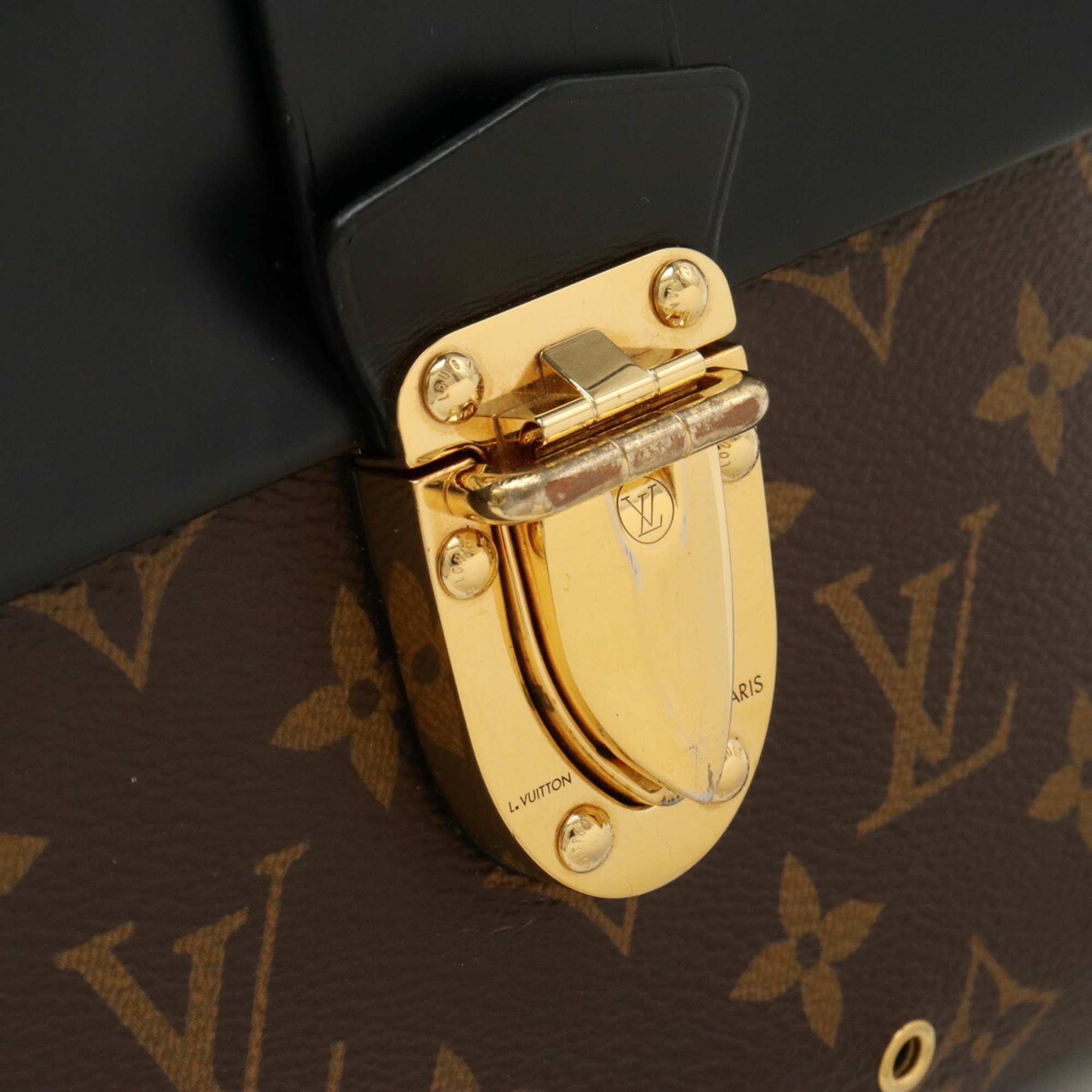 LOUIS VUITTON Monogram One Handle Flap Bag MM Handbag Shoulder Noir Black M43125