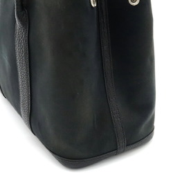 HERMES Garden Shoulder Tote Bag Toile Officier Leather Black □P stamp