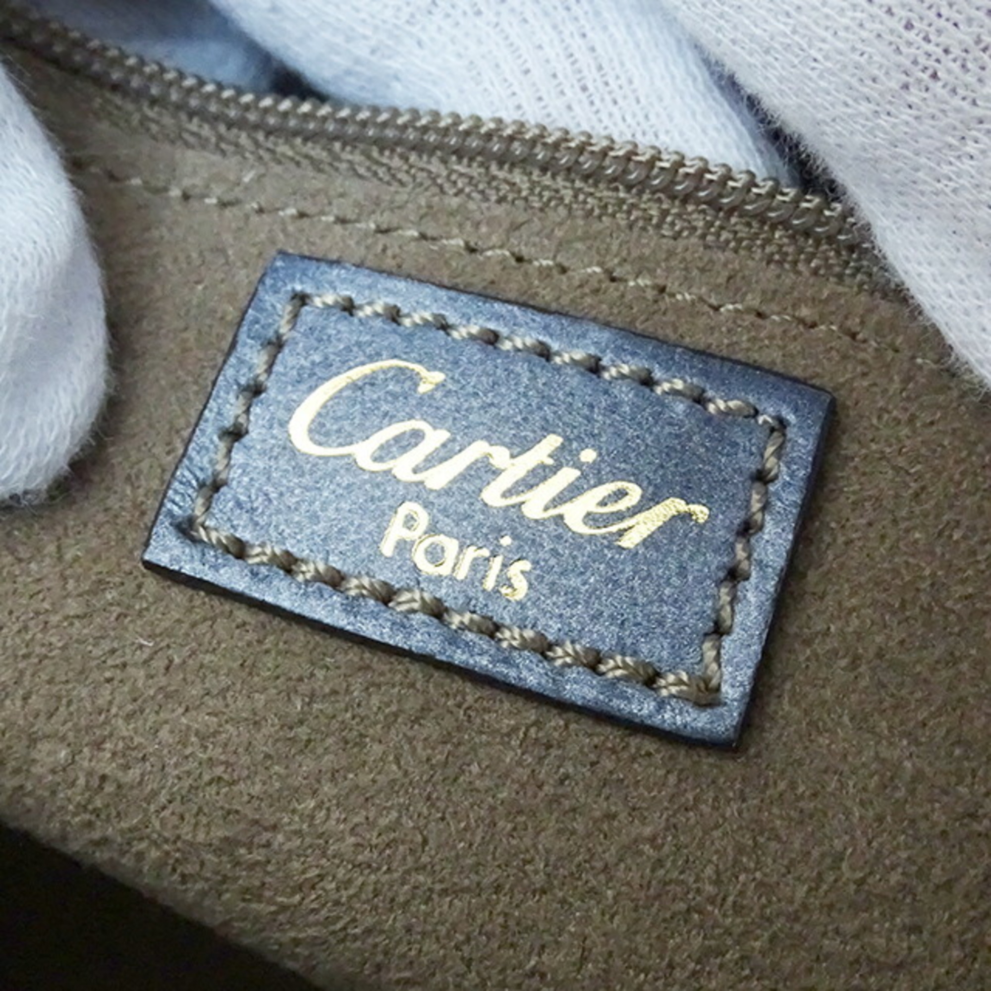 Cartier Women's Handbag Leather Happy Birthday Cabochon Blue