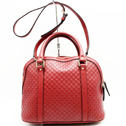 GUCCI 449663 Handbag Shoulder Bag 2Way Micro Gucci Leather Red Ladies