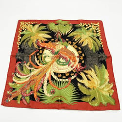 HERMES Petit Carre Mythiques Phoenix Myth of the Muffler/Scarf Black Red Silk Ladies Fashion Accessories USED