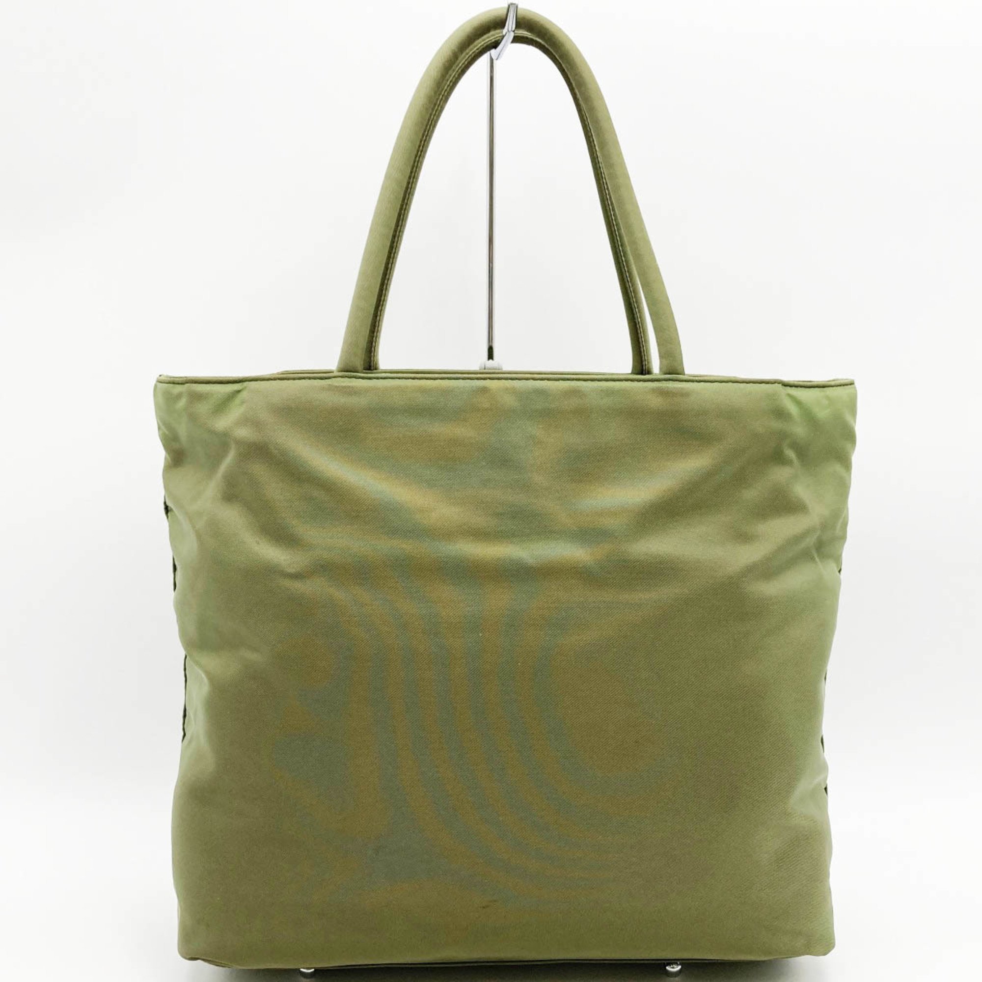 PRADA Prada tote bag handbag nylon triangle logo khaki ladies men's fashion USED