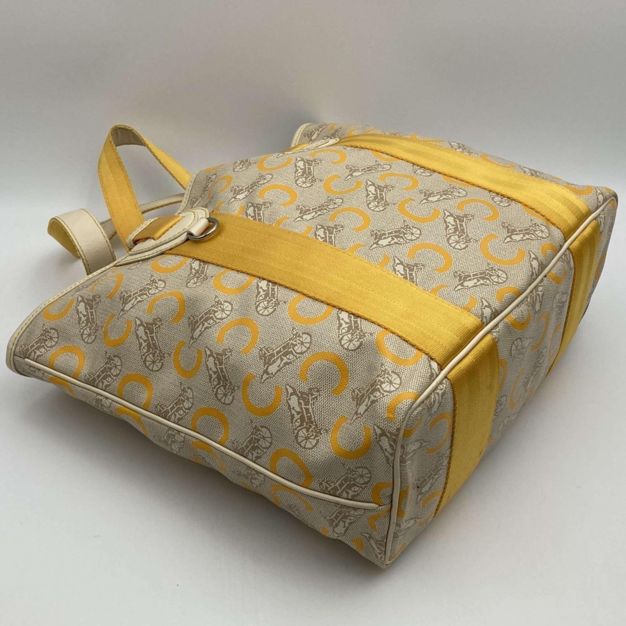 CELINE Celine Tote Bag C Saluki Carriage Pattern Shoulder Ivory Yellow PVC Ladies SIS0/46 USED
