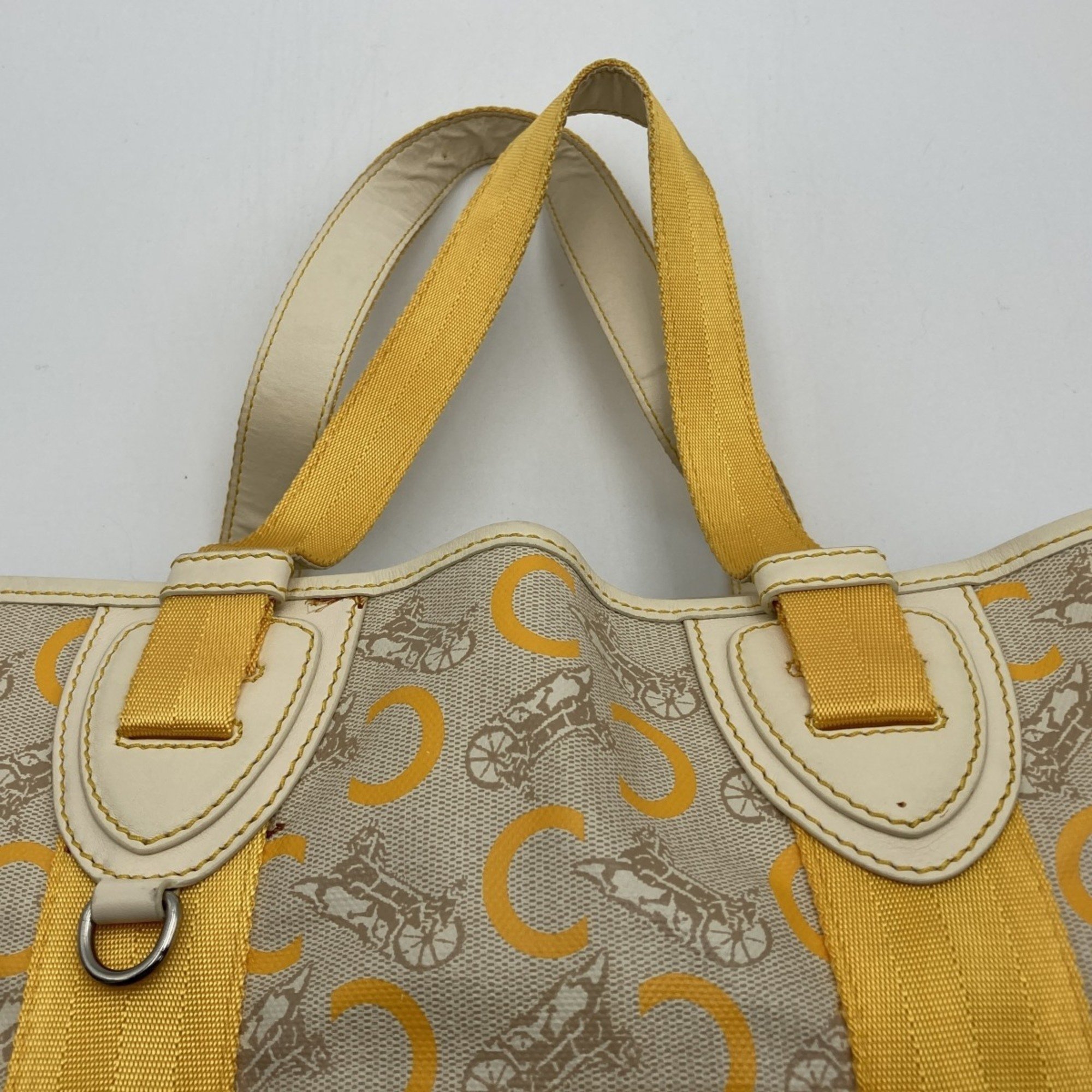 CELINE Celine Tote Bag C Saluki Carriage Pattern Shoulder Ivory Yellow PVC Ladies SIS0/46 USED