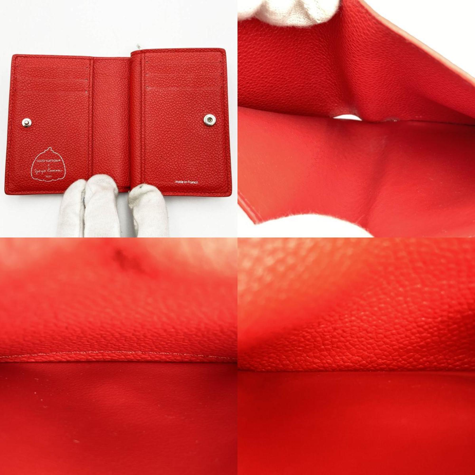 Louis Vuitton M82103 Bifold Wallet Mini Portefeuille Claire Japan Limited Yayoi Kusama Monogram Empreinte Leather Rouge Blanc Red White Polka Dot Box Included