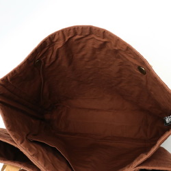 HERMES Amedaba Kabaduposh Tote Bag Long Shoulder Cotton Canvas Brown