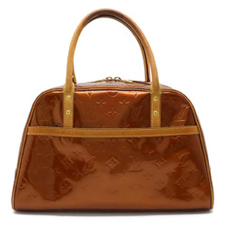 LOUIS VUITTON Monogram Vernis Tompkins Square Handbag Boston Bag Enamel Calf Bronze M91103