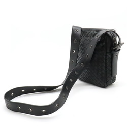 BOTTEGA VENETA Bottega Veneta Intrecciato Shoulder Bag Leather Black 163313