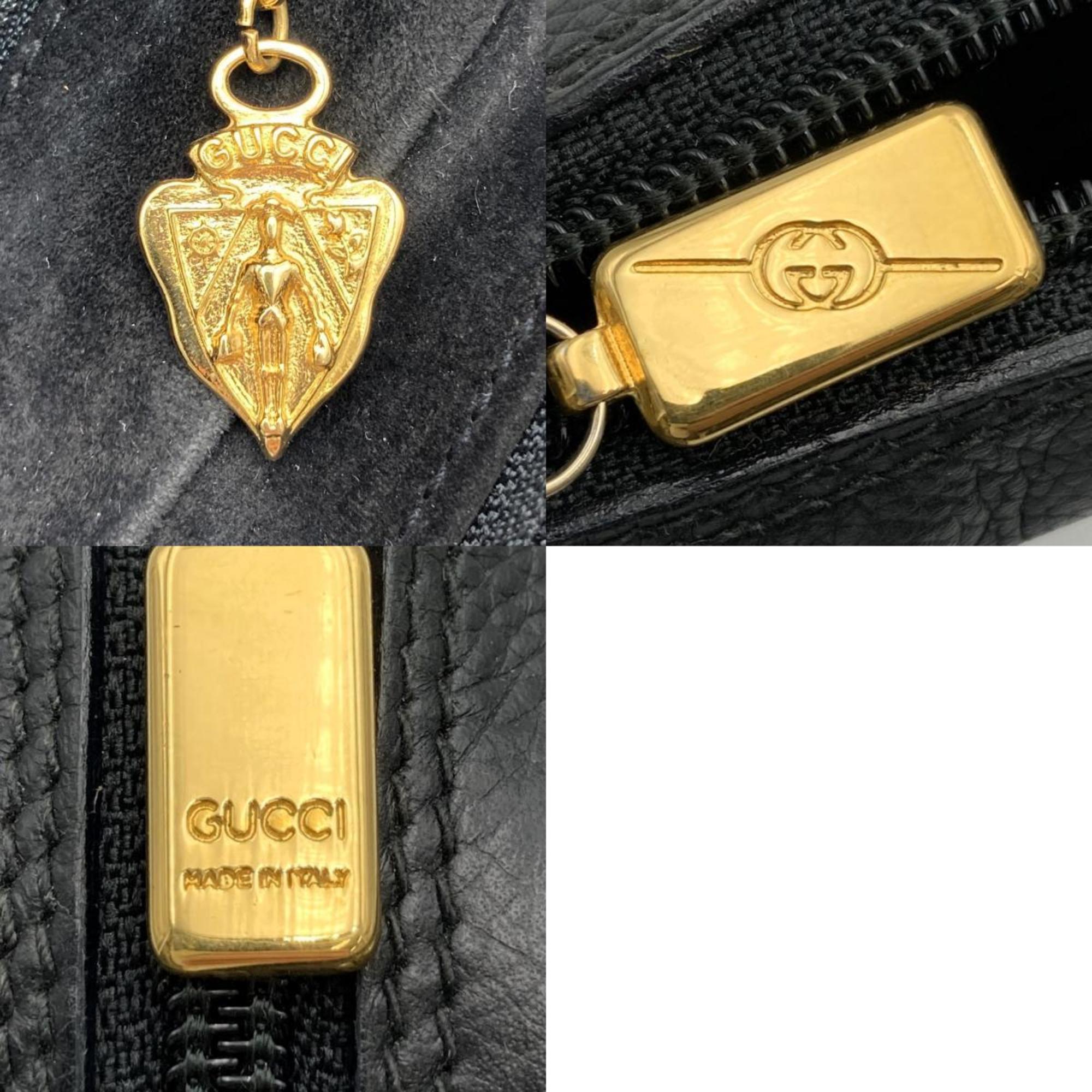 GUCCI Gucci Old Shoulder Bag Crossbody Black Leather Ladies Fashion 007 90 0017 USED