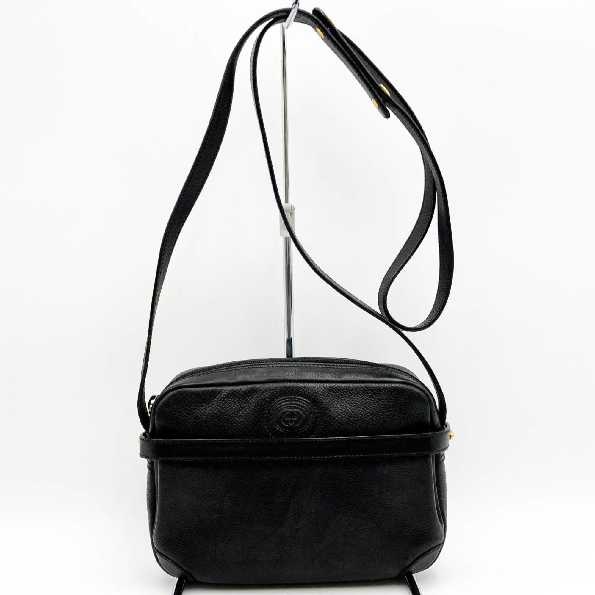 GUCCI Gucci Old Shoulder Bag Crossbody Black Leather Ladies Fashion 007 90 0017 USED