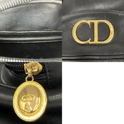 Christian Dior Backpack Daypack CD Logo Black Leather Women's Fashion USED