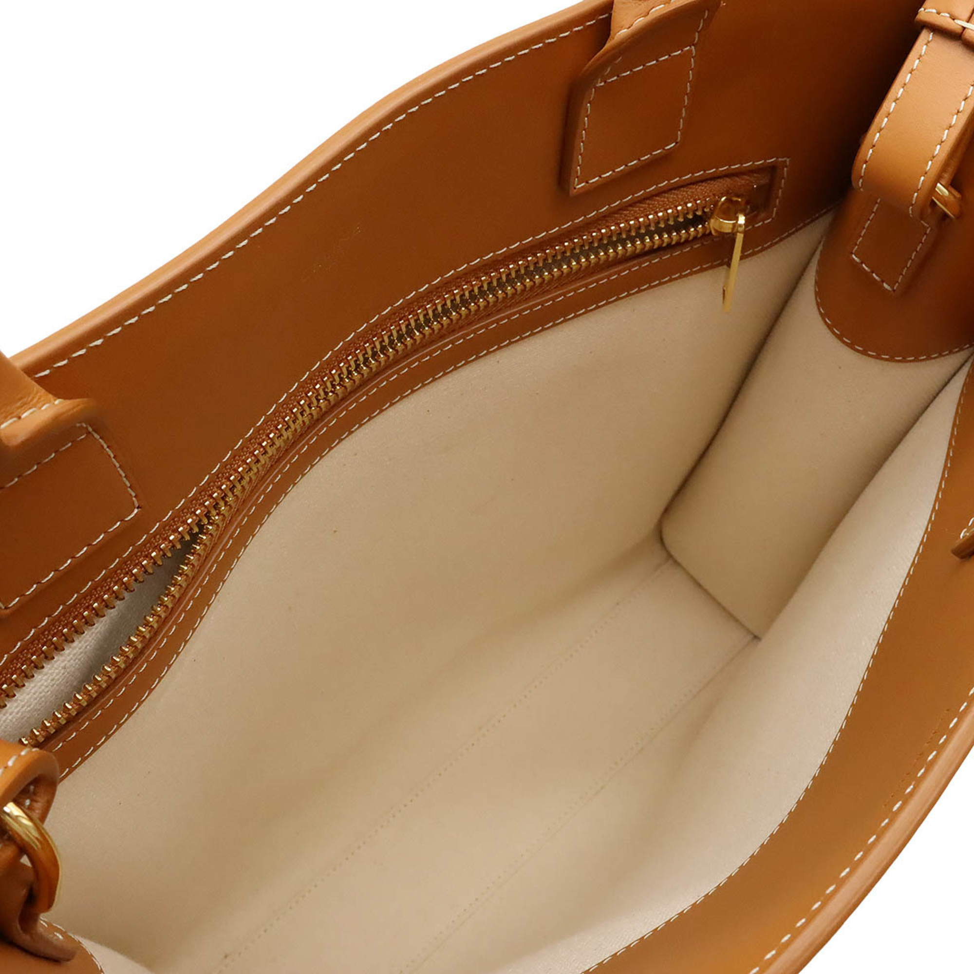 CELINE Small Vertical Cabas Tote Bag Shoulder Canvas Leather Natural Tan 192082BNZ.02NT