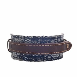 Christian Dior Canvas Leather Trotter Bracelet Navy/Brown Women's
