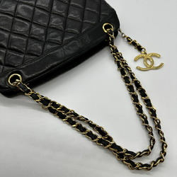 CHANEL Chanel Matelasse Semi Shoulder Bag Chain Vintage Coco Lambskin Black Ladies