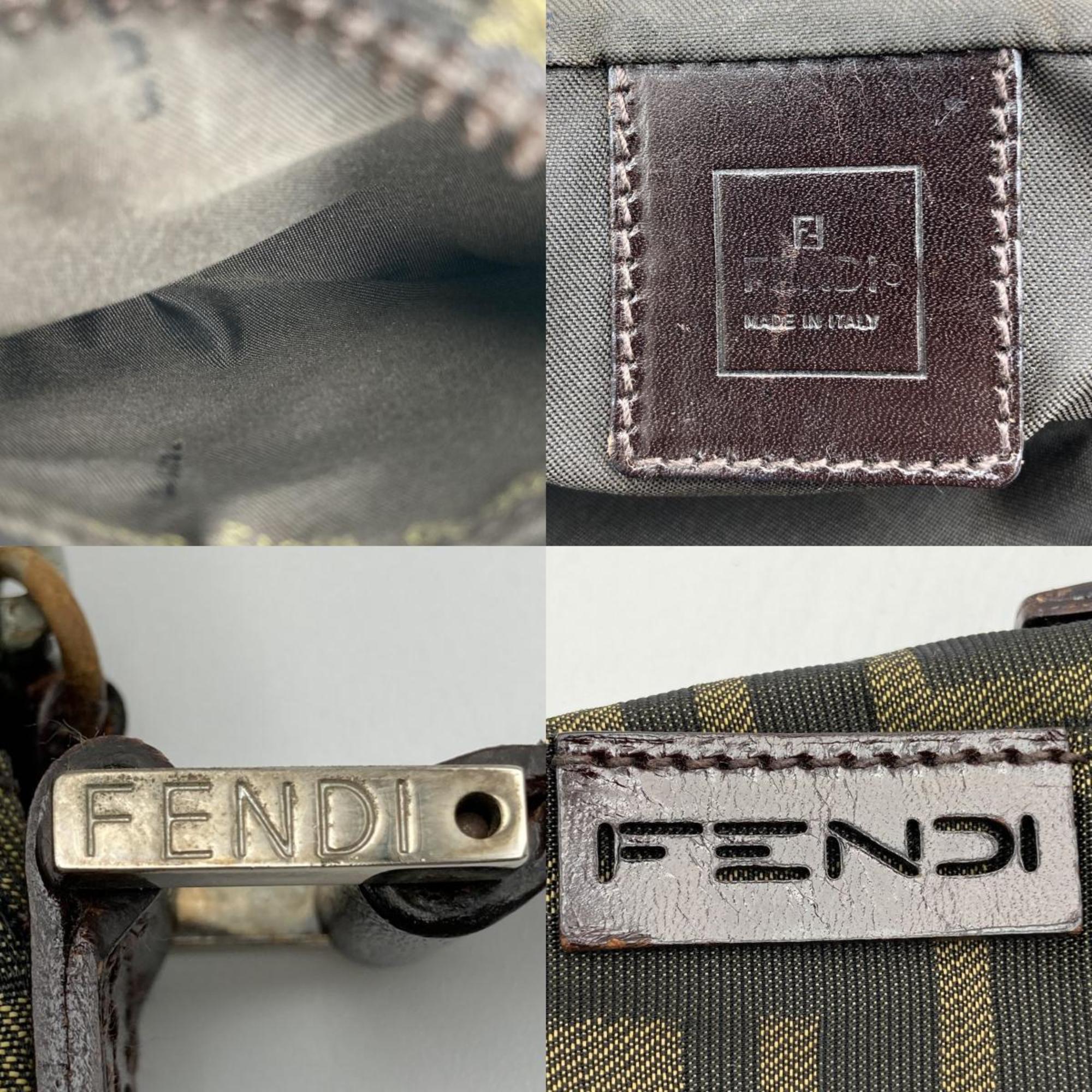 FENDI Zucca Shoulder Bag Crossbody Mini Brown Nylon Ladies Men's Fashion USED
