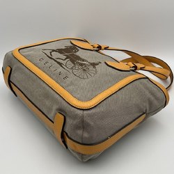CELINE Celine Tote Bag Carriage Pattern Shoulder Gray Orange Canvas Ladies Fashion SC-ST-0097 USED