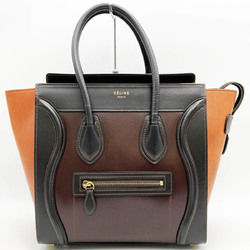 CELINE Handbag Luggage Micro Shopper Calf Leather Brown Orange Multicolor Ladies