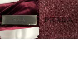 PRADA Prada Handbag Clasp Velor Bordeaux Wine Red Ladies