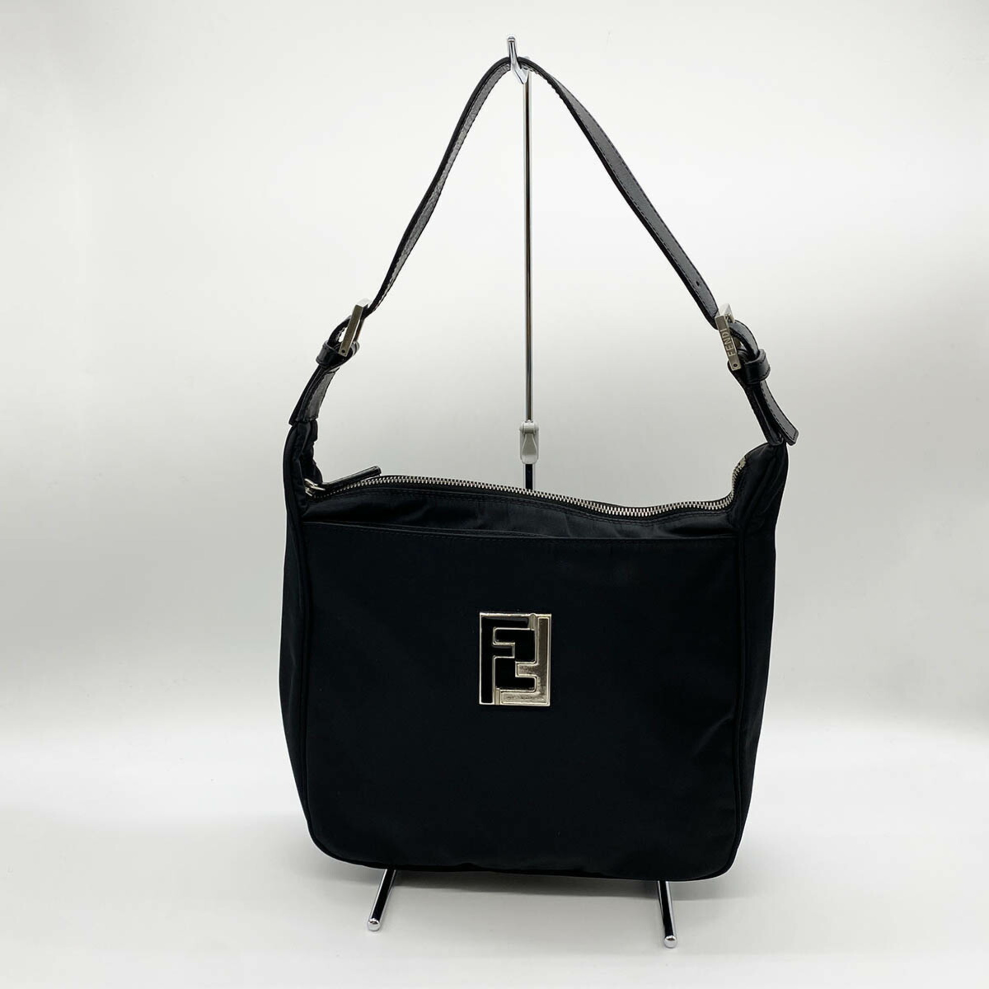 FENDI Fendi Shoulder Bag 15328 Nylon FF Logo Black One Women's