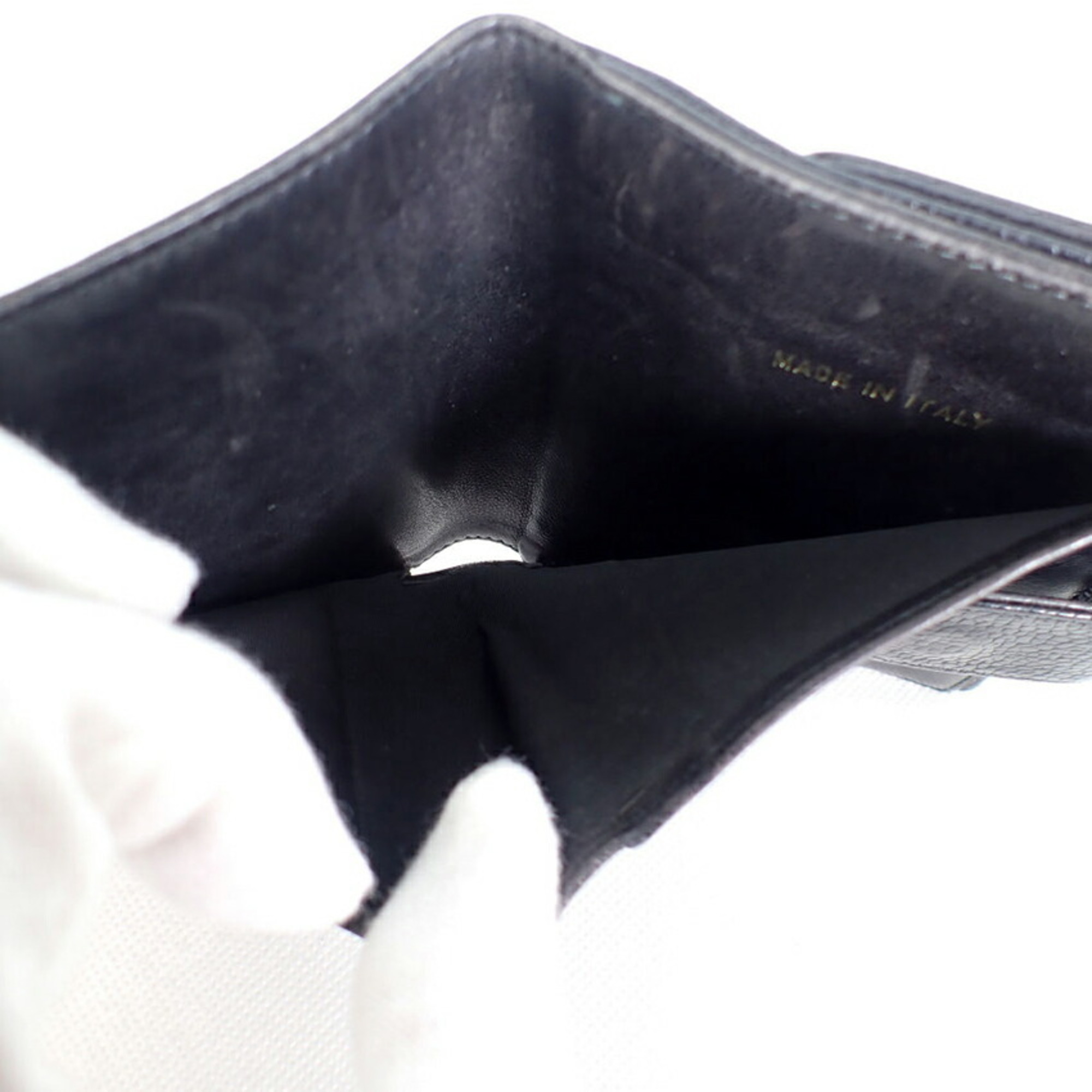 CHANEL Caviar Skin No. 4 Black Trifold Wallet