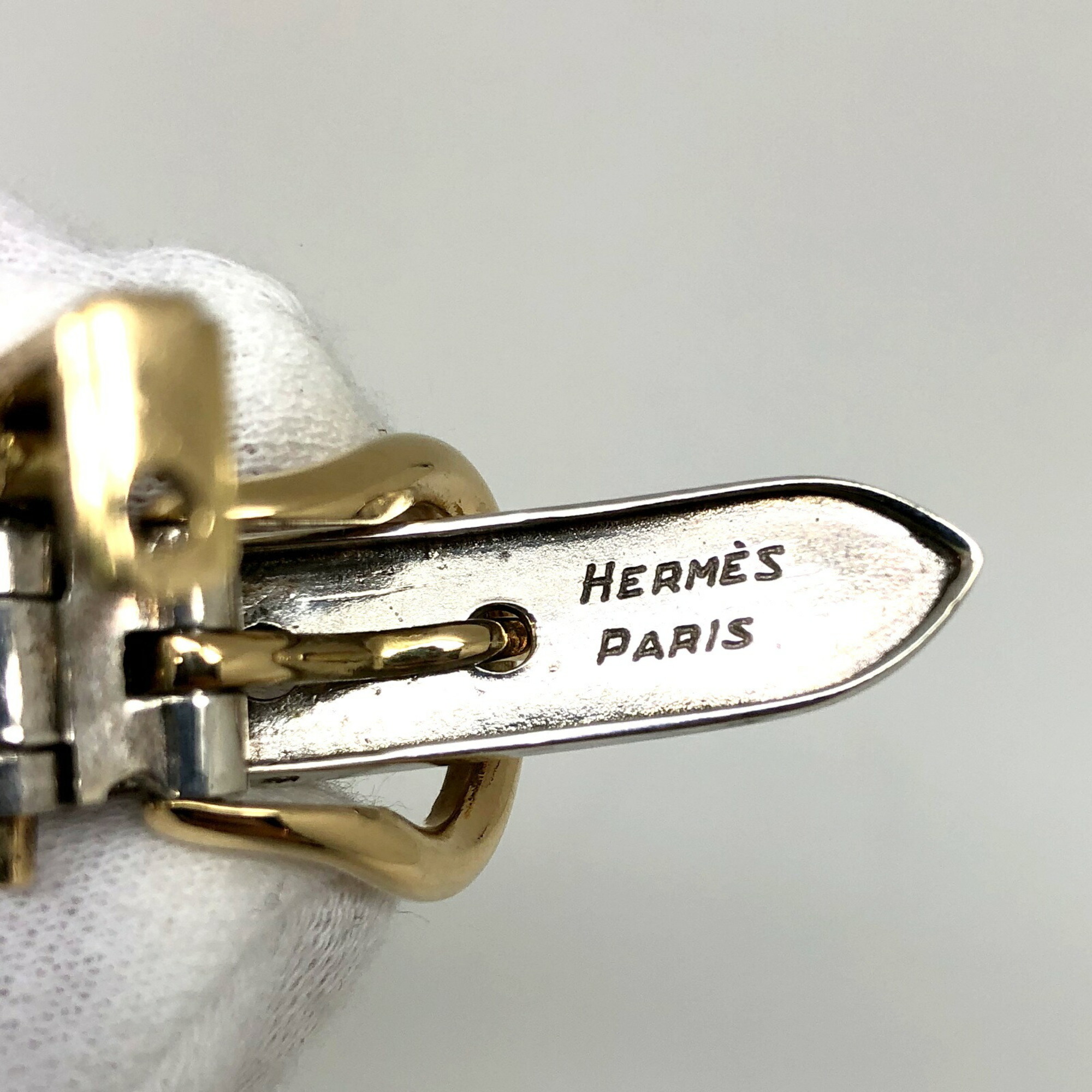 HERMES Bookle Serie PM Bracelet Silver SILVER GOLD 750 925 ITU8BDOGLAV4