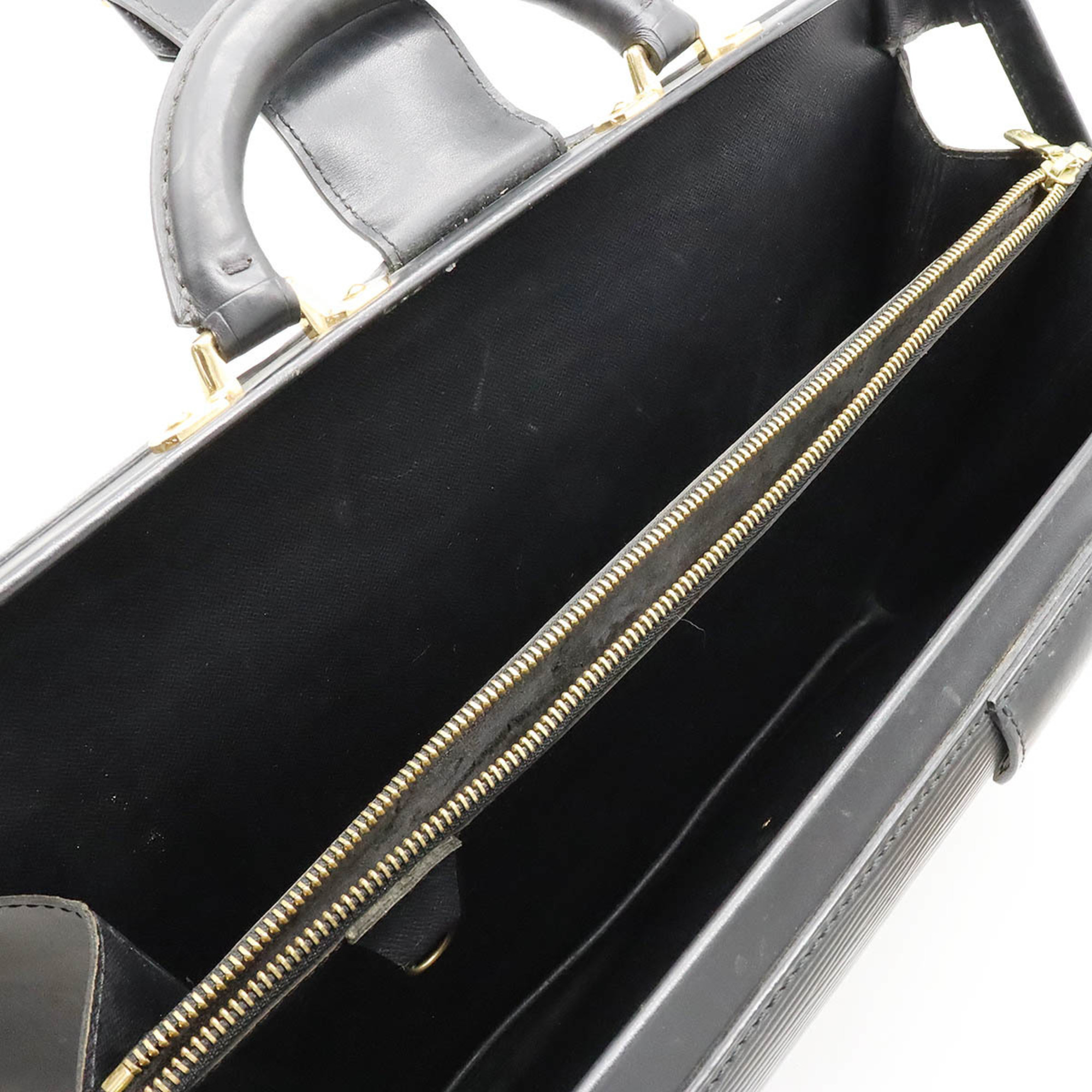 LOUIS VUITTON Louis Vuitton Epi Serviette Fermoir Bag Leather Noir Black Key Missing M54352