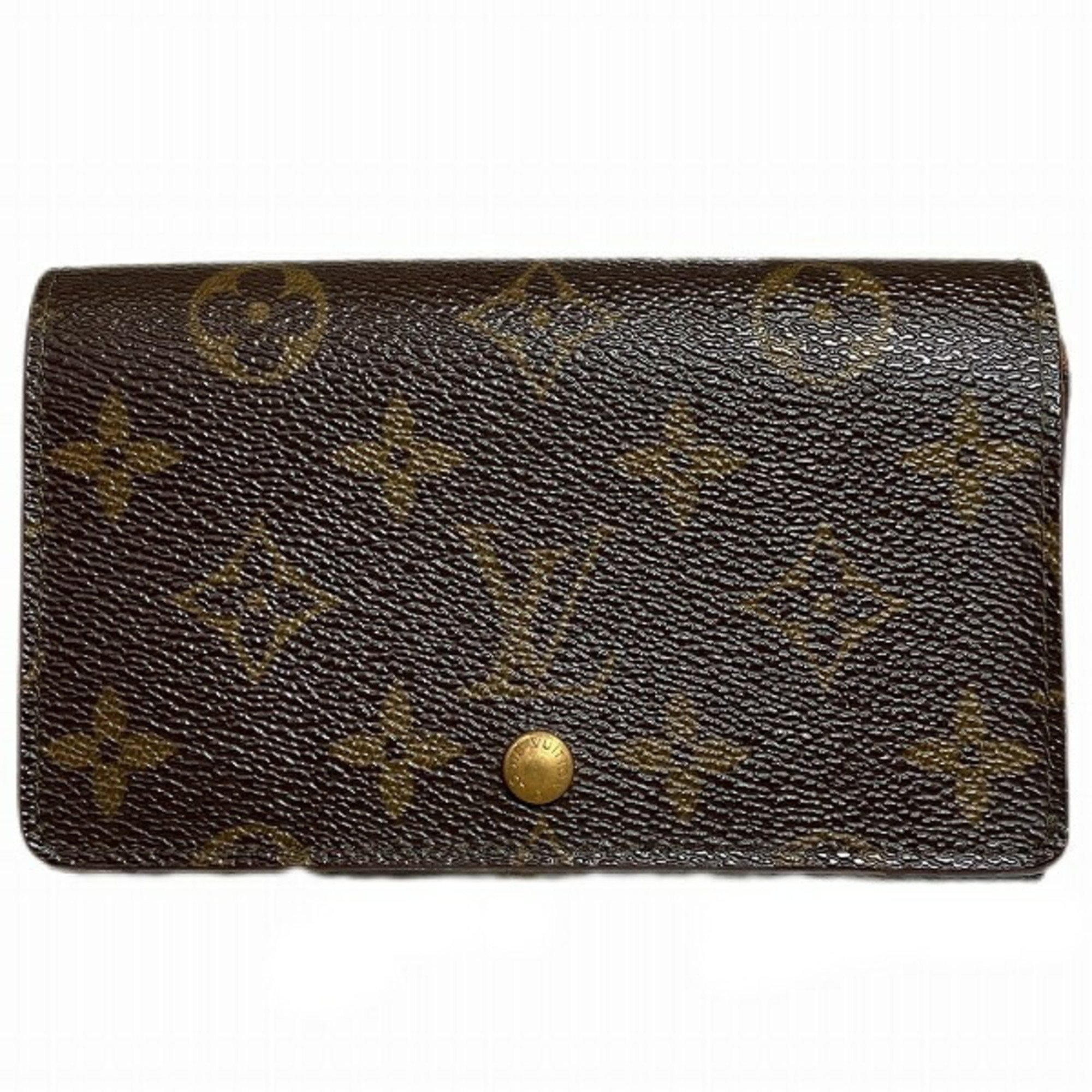 Louis Vuitton Monogram Portomonevier Tresor M61730 Wallet Bifold Men's Women's