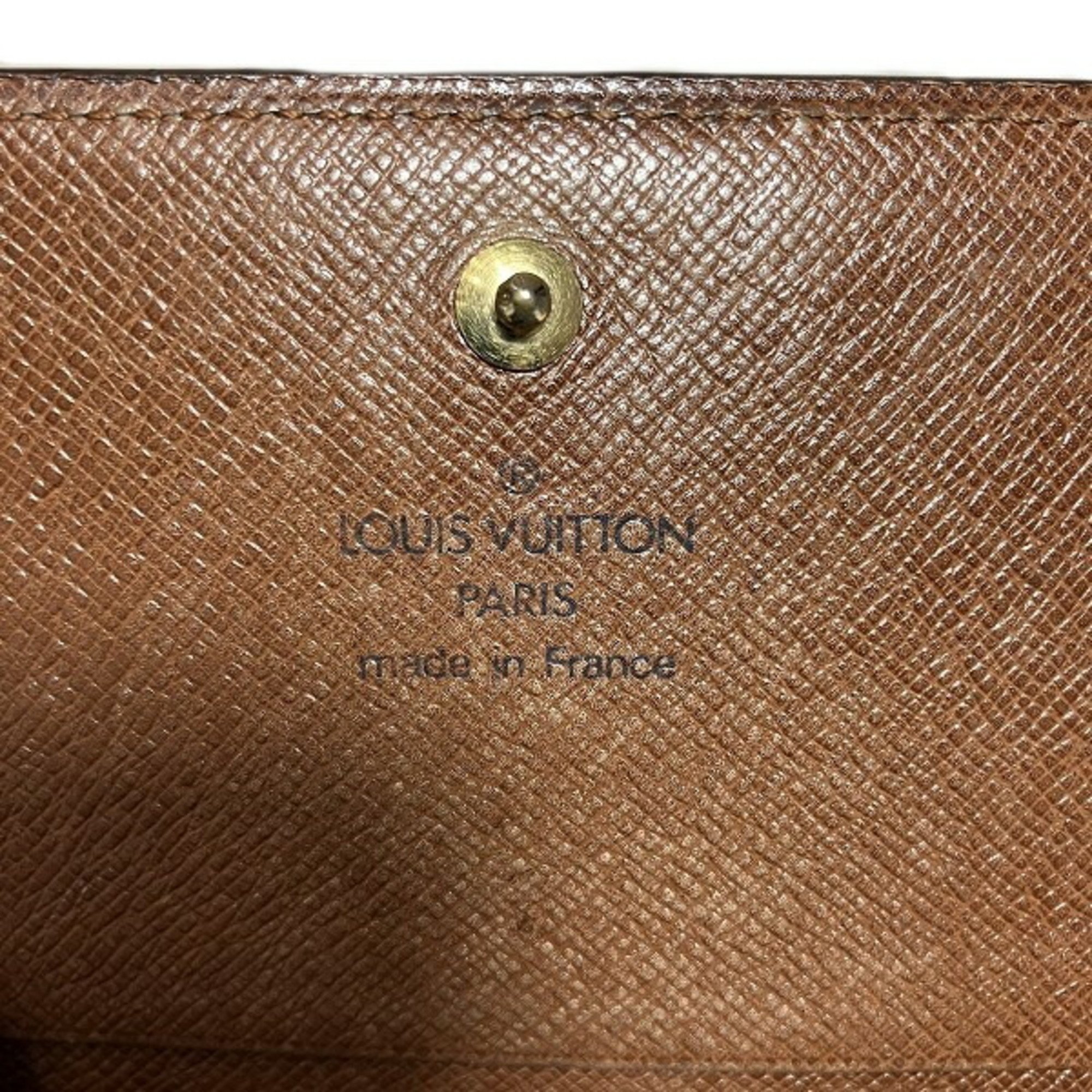 Louis Vuitton Monogram Portomonevier Tresor M61730 Wallet Bifold Men's Women's