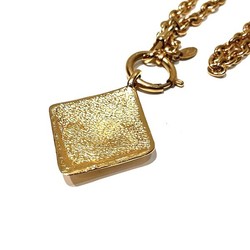 CHANEL Coco Mark Diamond Gold Plated Brand Accessories Necklace Women's