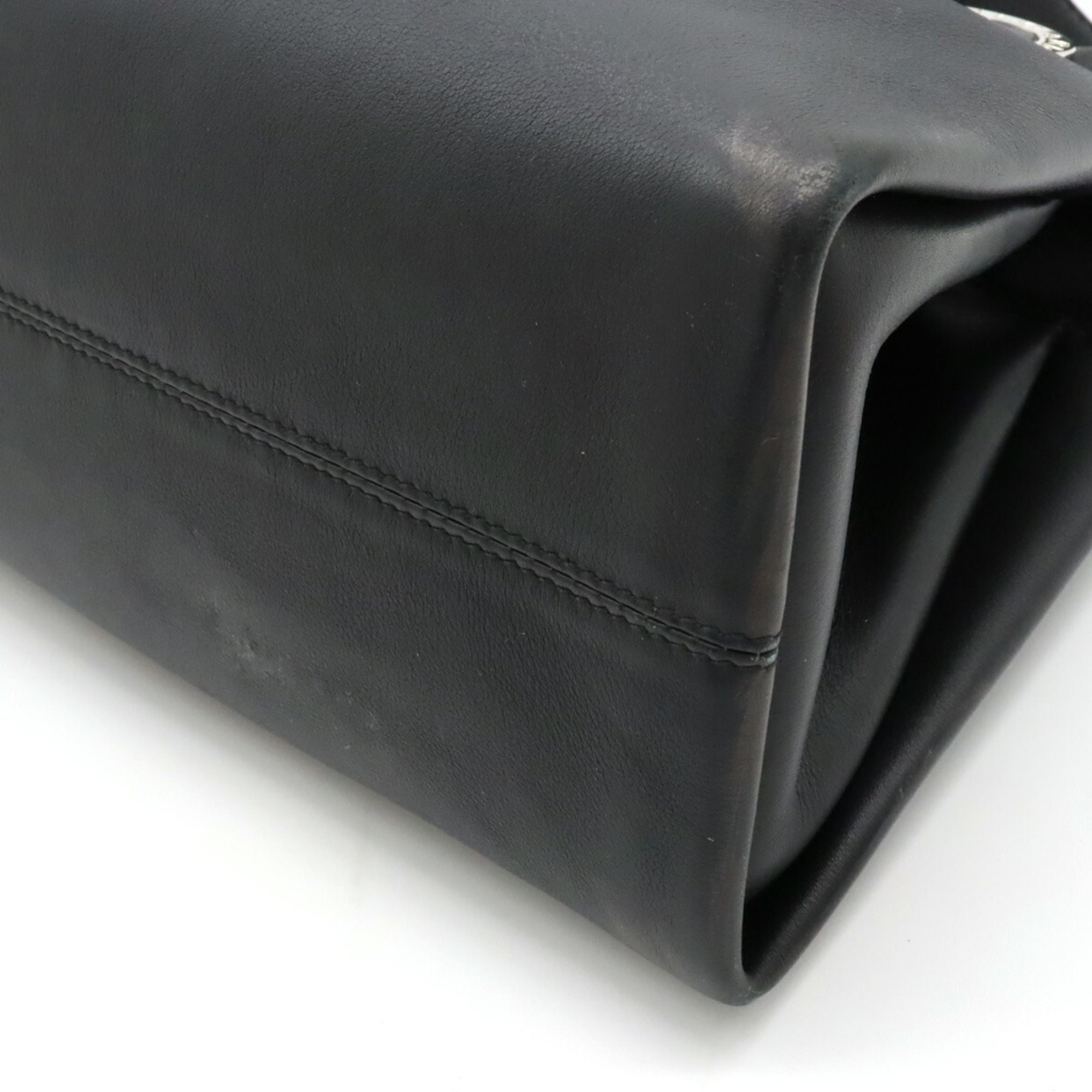 BVLGARI TWIST Twist Tote Bag Shoulder Leather Black