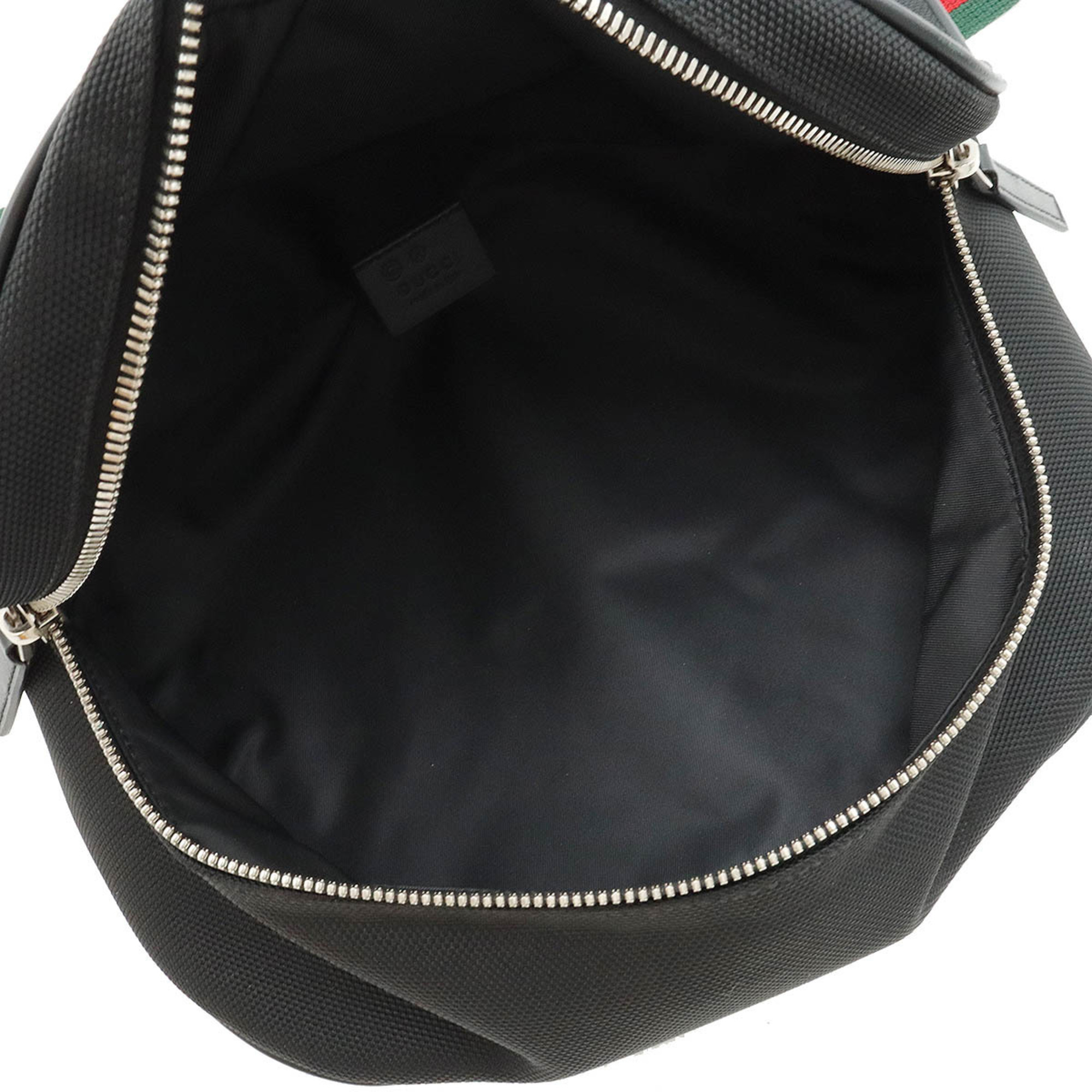 GUCCI Gucci Sherry Line Body Bag Waist Shoulder Nylon Canvas Leather Black 630920