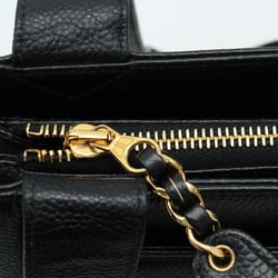 CHANEL Chanel tote bag shoulder caviar skin leather black